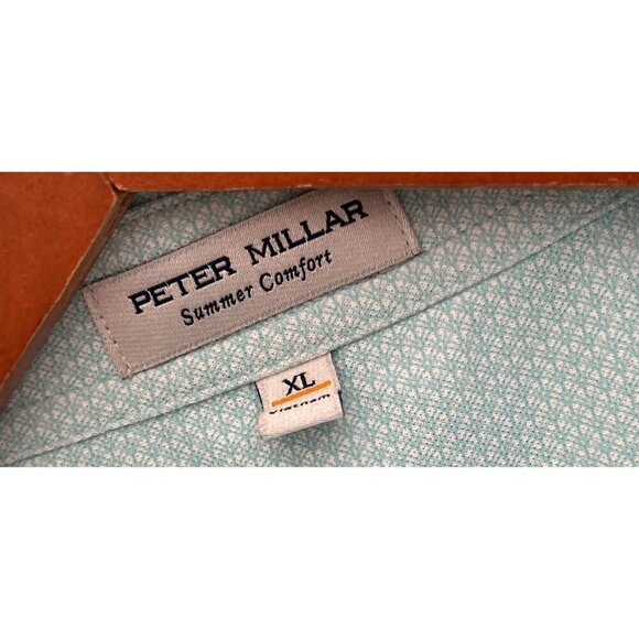 Peter Millar Summer Comfort Polo Shirt Jersey Light Blue Embroidered Fox Blue - - Picture 6 of 9